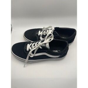 Vans Ward Low Top‎ Sneakers Youth Size 5 Black White Classic Skate Shoes